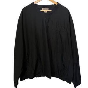 Duluth Trading Co Mens V-Neck Long Sleeve Bogey Black Windshirt Shirt sz 3XL